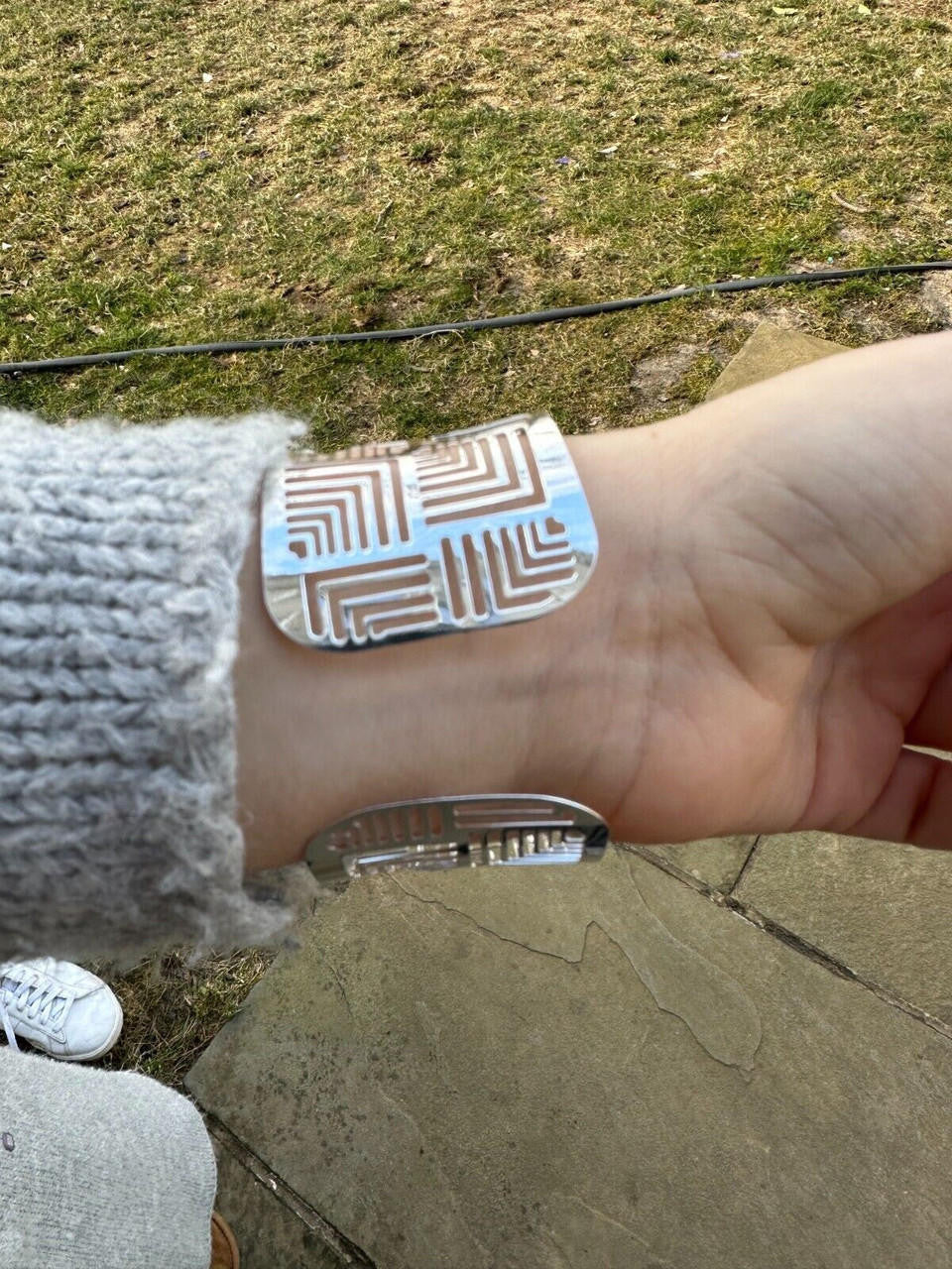 HarlemBling Italy Solid 925 Sterling Silver 1.5" BIG Wide Designer Cuff Bangle Bracelet 6-8"