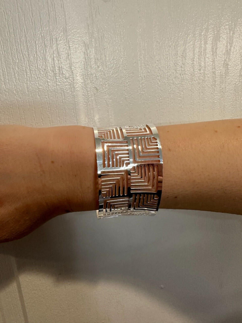 HarlemBling Italy Solid 925 Sterling Silver 1.5" BIG Wide Designer Cuff Bangle Bracelet 6-8"