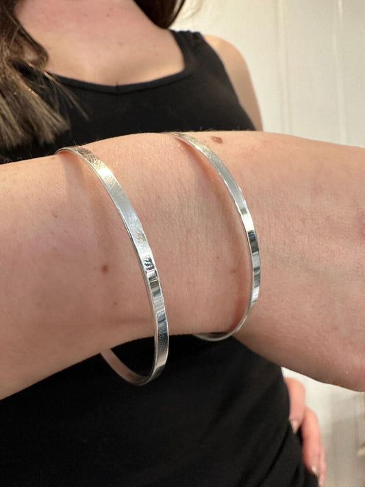 HarlemBling Italy Solid 925 Sterling Silver Plain 1.5" Wide Classic Cuff Bangle Bracelet