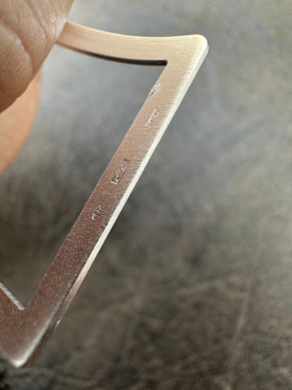 HarlemBling Italy Solid 925 Sterling Silver Plain 1.5" Wide Classic Cuff Bangle Bracelet