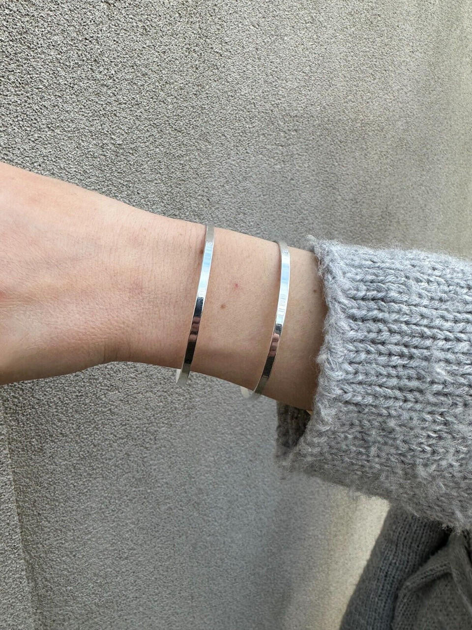 HarlemBling Italy Solid 925 Sterling Silver Plain 1.5" Wide Classic Cuff Bangle Bracelet