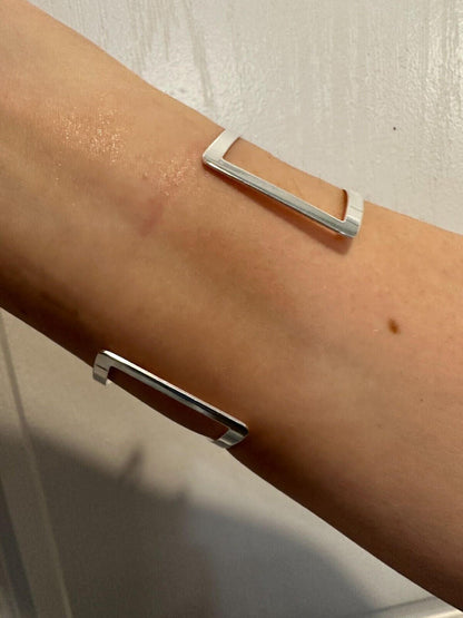 HarlemBling Italy Solid 925 Sterling Silver Plain 1.5" Wide Classic Cuff Bangle Bracelet