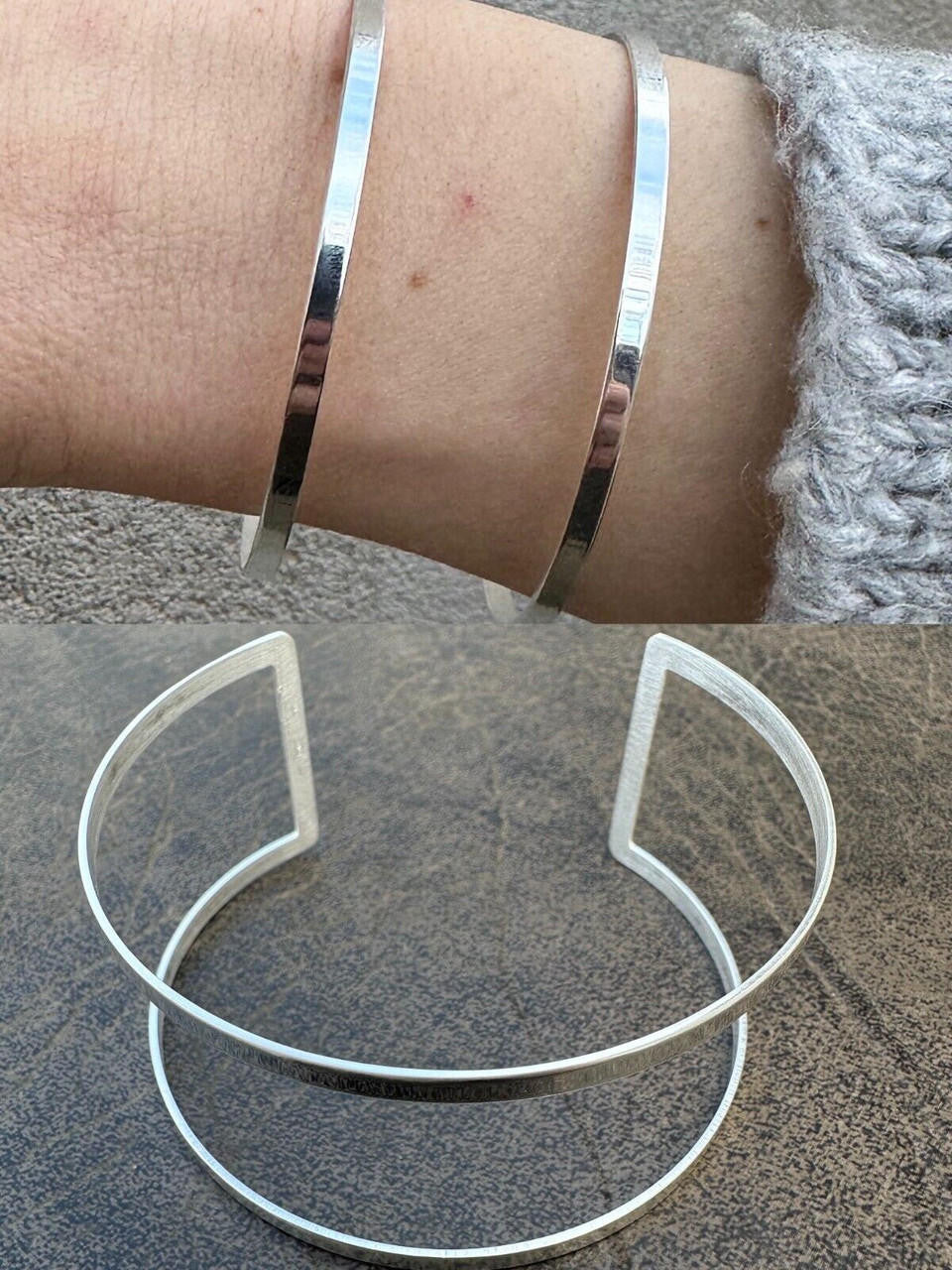 HarlemBling Italy Solid 925 Sterling Silver Plain 1.5" Wide Classic Cuff Bangle Bracelet