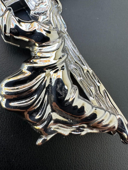 HarlemBling Jesus Carrying Cross Plain Crucifix Pendant Necklace 925 Sterling Silver 3 Sizes