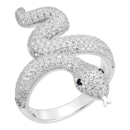 HarlemBling King Cobra Iced Out Ring - 925 Silver - Baguette CZ Stones