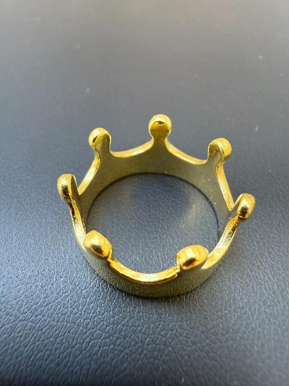 HarlemBling King/Queen Crown Ring - 14k Gold Vermeil 925 Silver - Plain