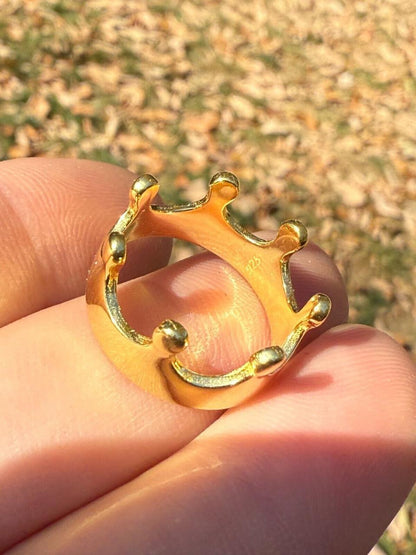HarlemBling King/Queen Crown Ring - 14k Gold Vermeil 925 Silver - Plain