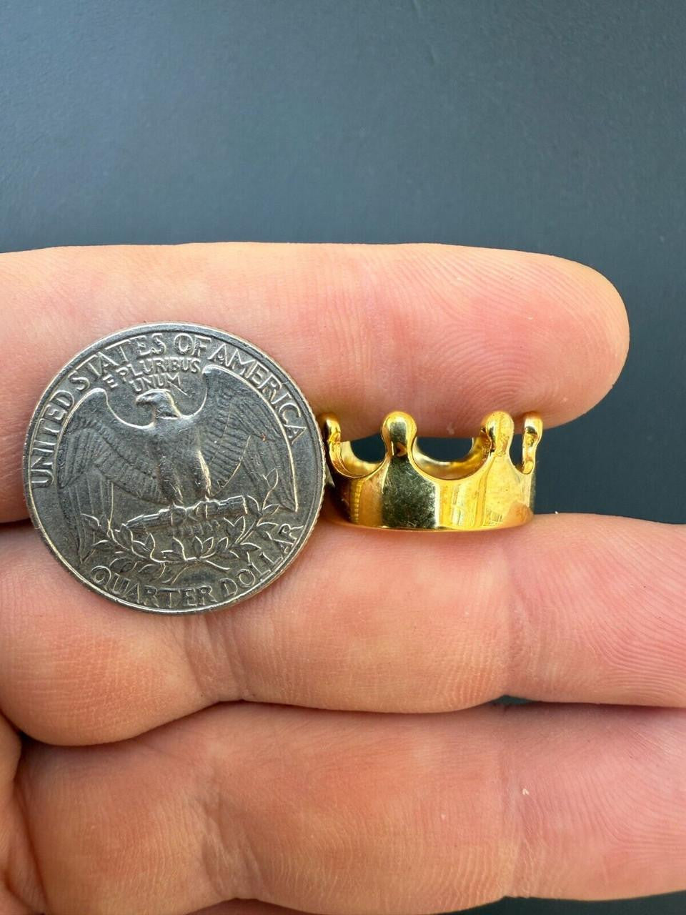 HarlemBling King/Queen Crown Ring - 14k Gold Vermeil 925 Silver - Plain