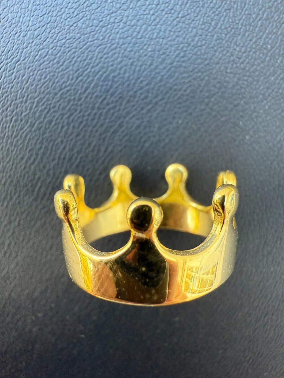 HarlemBling King/Queen Crown Ring - 14k Gold Vermeil 925 Silver - Plain