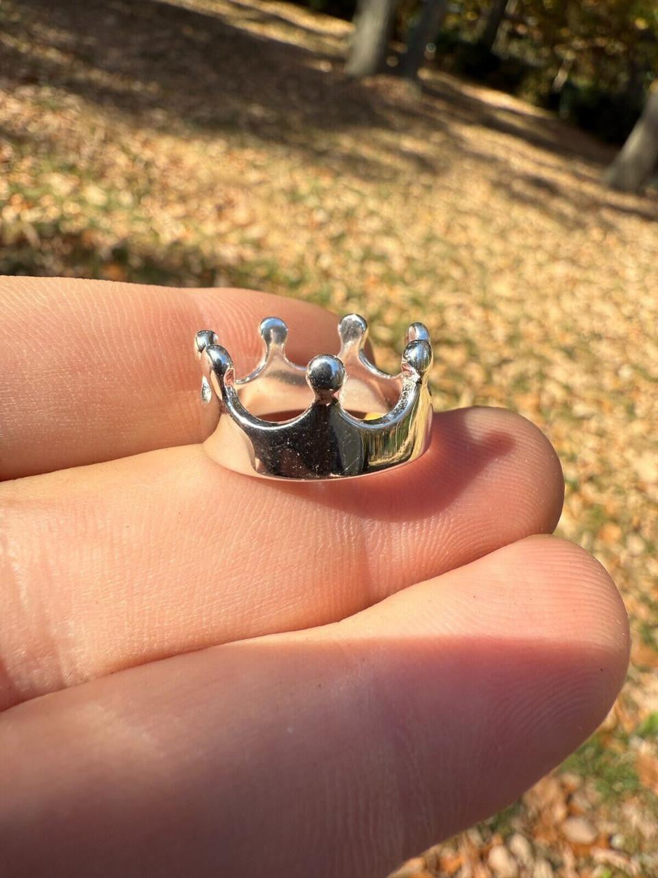 Crown Ring Solid 925 Sterling Silver Men's Ladies Plain King Queen