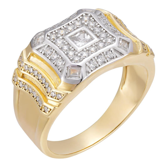 HarlemBling King's Knight Ring - 14k Gold Vermeil 925 Silver - CZ Stones