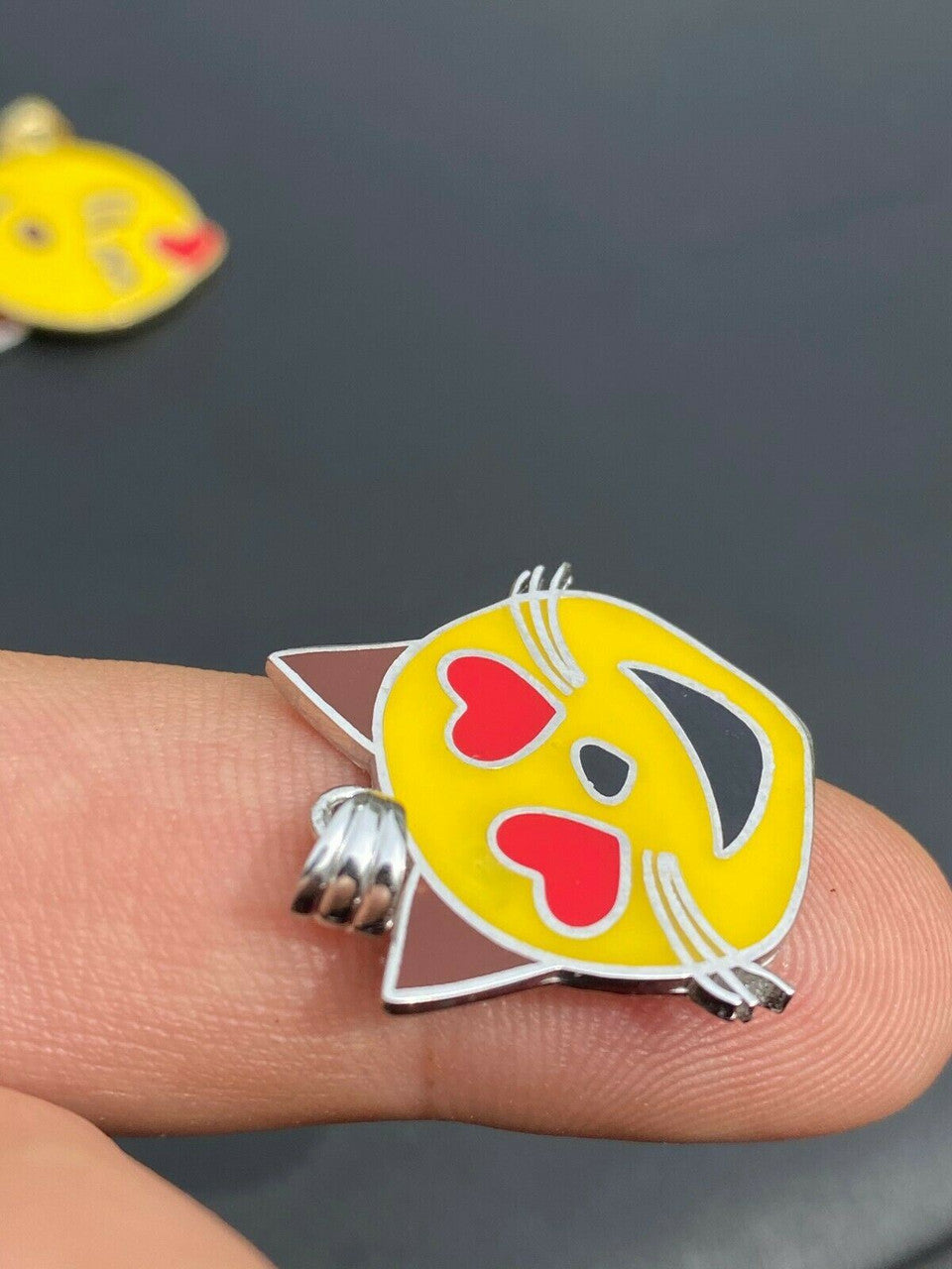 HarlemBling Kitty Cat Heart Eyes Emoji Solid 925 Sterling Silver 1 Pendant For Necklace