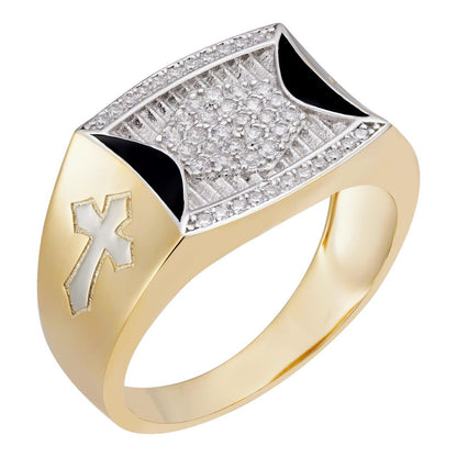 HarlemBling Knight's Templar Ring - 14k Gold Vermeil 925 Silver - CZ Stones