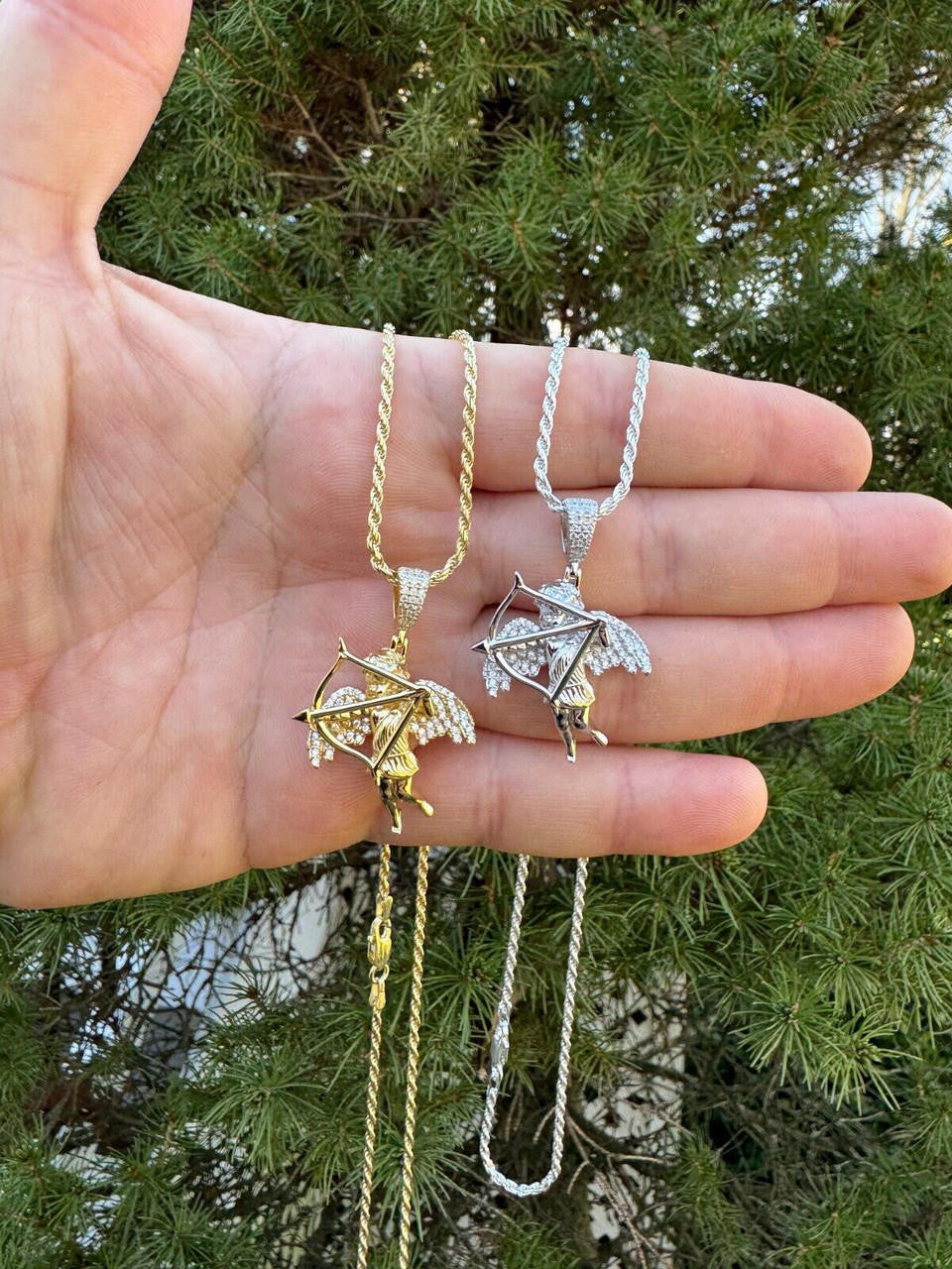 Ladies Cupid Cherub Pendant 925 Silver MOISSANITE Love Angel