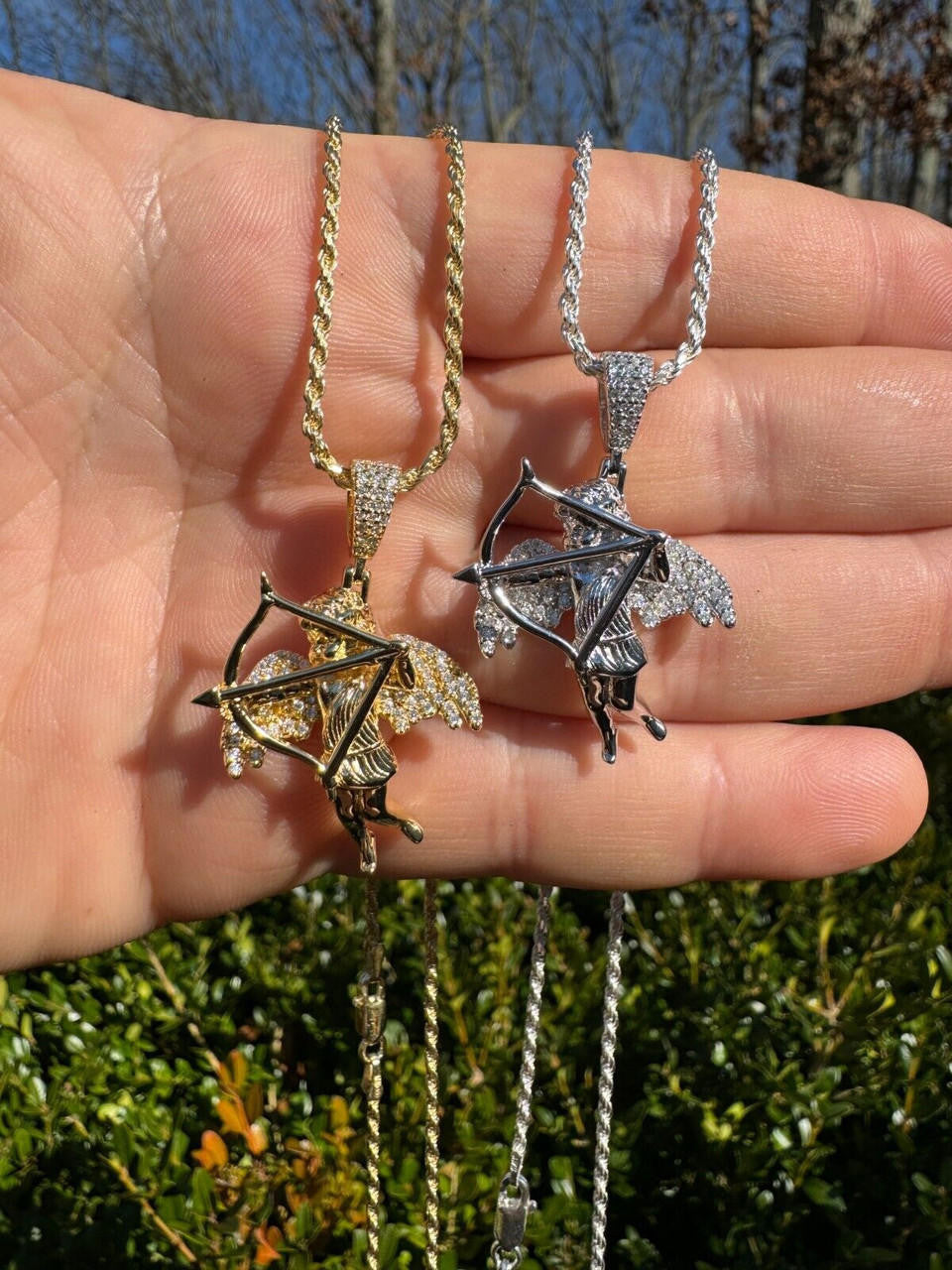 Ladies Cupid Cherub Pendant 925 Silver MOISSANITE Love Angel