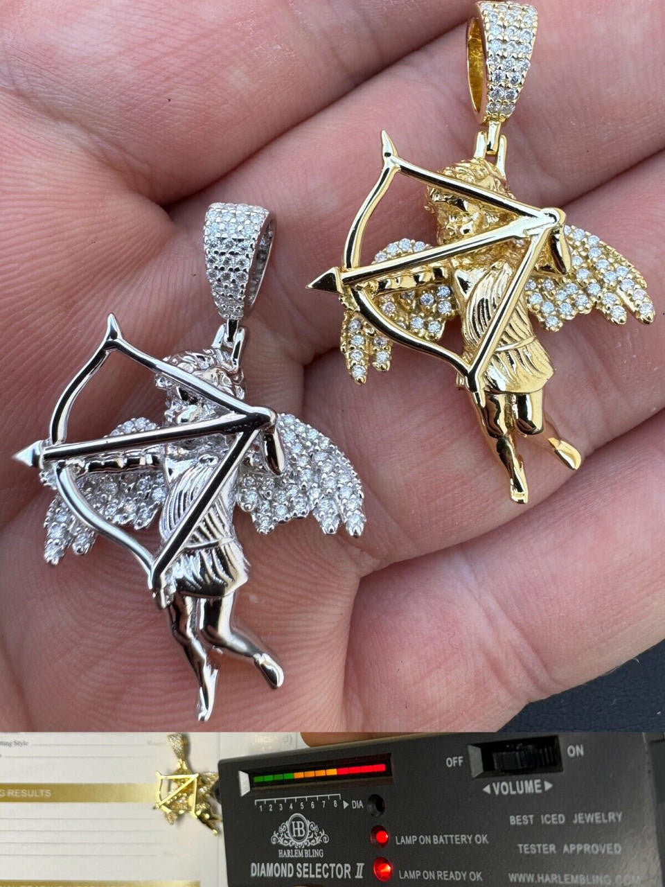 Ladies Cupid Cherub Pendant 925 Silver MOISSANITE Love Angel