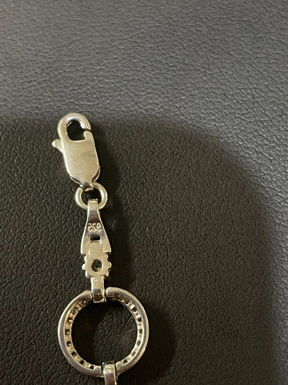 HarlemBling Ladies Iced Circle Love Custom Bracelet Adjustable Solid 925 Sterling Silver