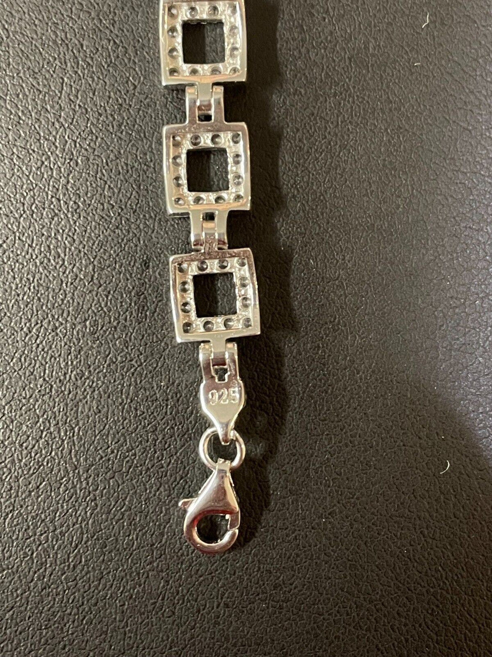 HarlemBling Ladies Iced Tight Square Custom Bracelet Adjustable Solid 925 Sterling Silver