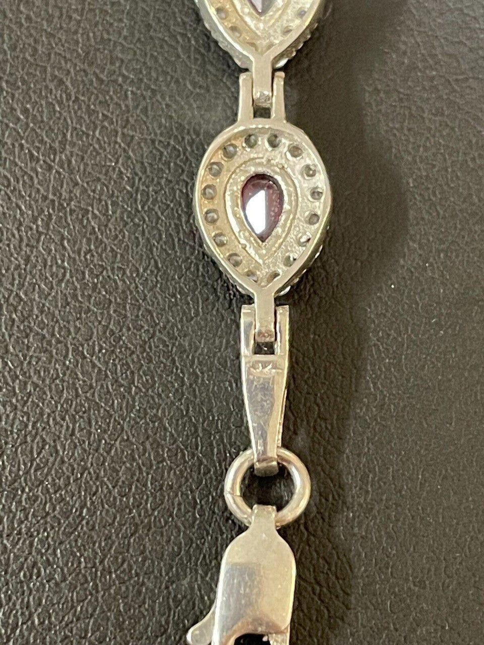 HarlemBling Ladies Multicolor Crystal Teardrop Tennis Bracelet Adjustable Solid 925 Silver