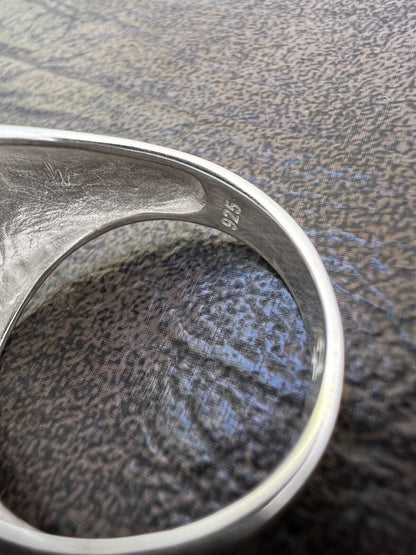 HarlemBling Large Oval Mens Real Solid 925 Sterling Silver Iced CZ Pinky Ring Big Hip Hop