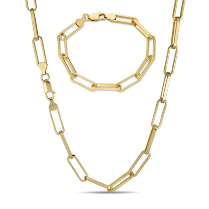 HarlemBling LARGE Paperclip Link Chain Necklace Or Bracelet - 14k Gold Vermeil 925 Sterling Silver - 6"-24" - 7mm