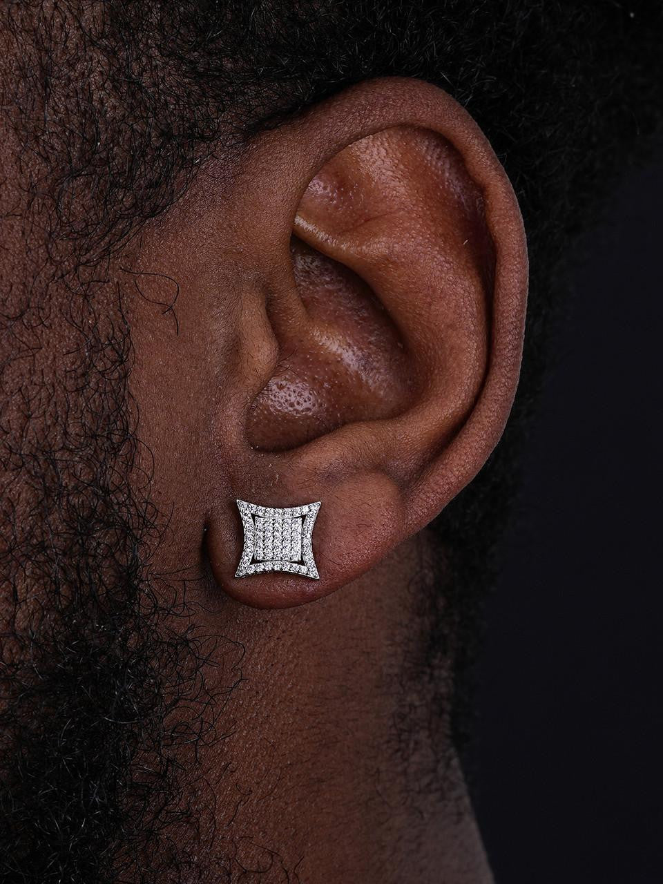 HarlemBling Las Vegas Kite Earrings - 925 Silver - CZ Stones - 10.5mm