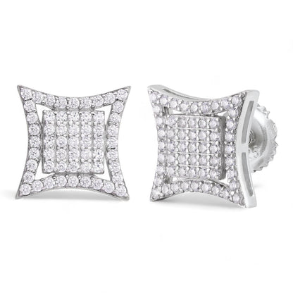 HarlemBling Las Vegas Kite Earrings - 925 Silver - CZ Stones - 10.5mm