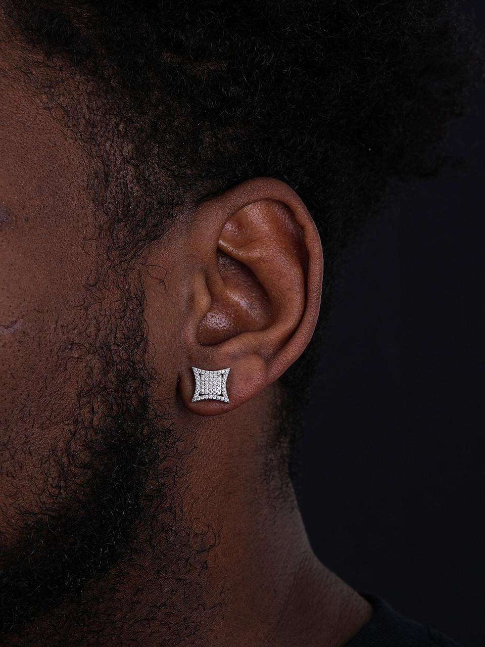 HarlemBling Las Vegas Kite Earrings - 925 Silver - CZ Stones - 10.5mm