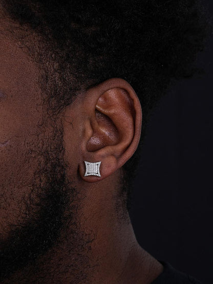 HarlemBling Las Vegas Kite Earrings - 925 Silver - CZ Stones - 10.5mm