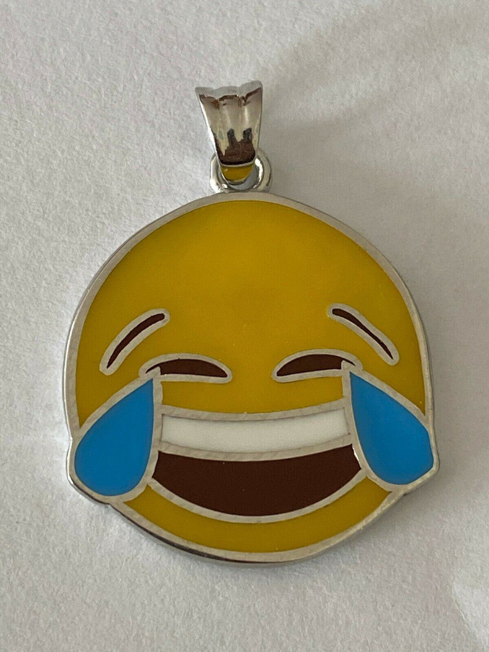 HarlemBling Laughing Smiley LOL Emoji Solid 925 Sterling Silver 1 Pendant For Necklace