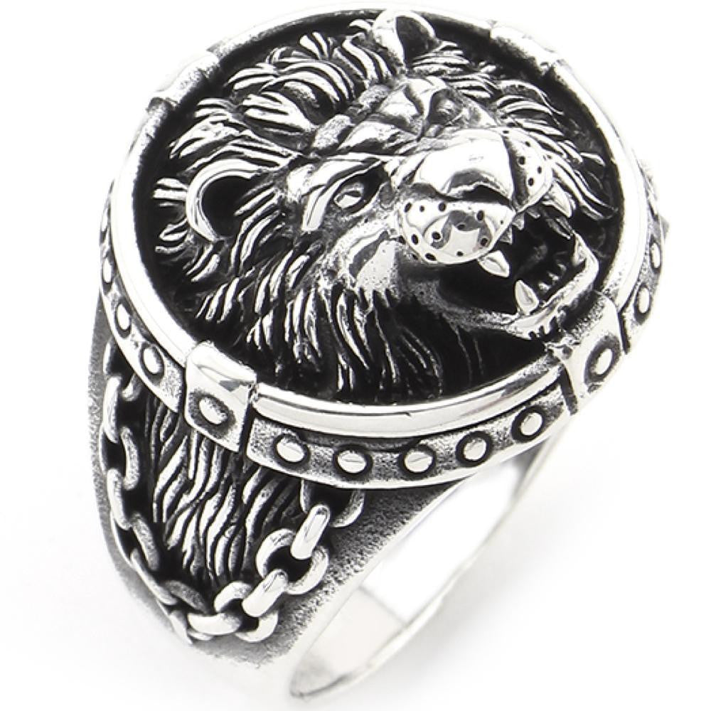 HarlemBling Lion King Ripping Chains - 925 Silver Oxidized - Plain