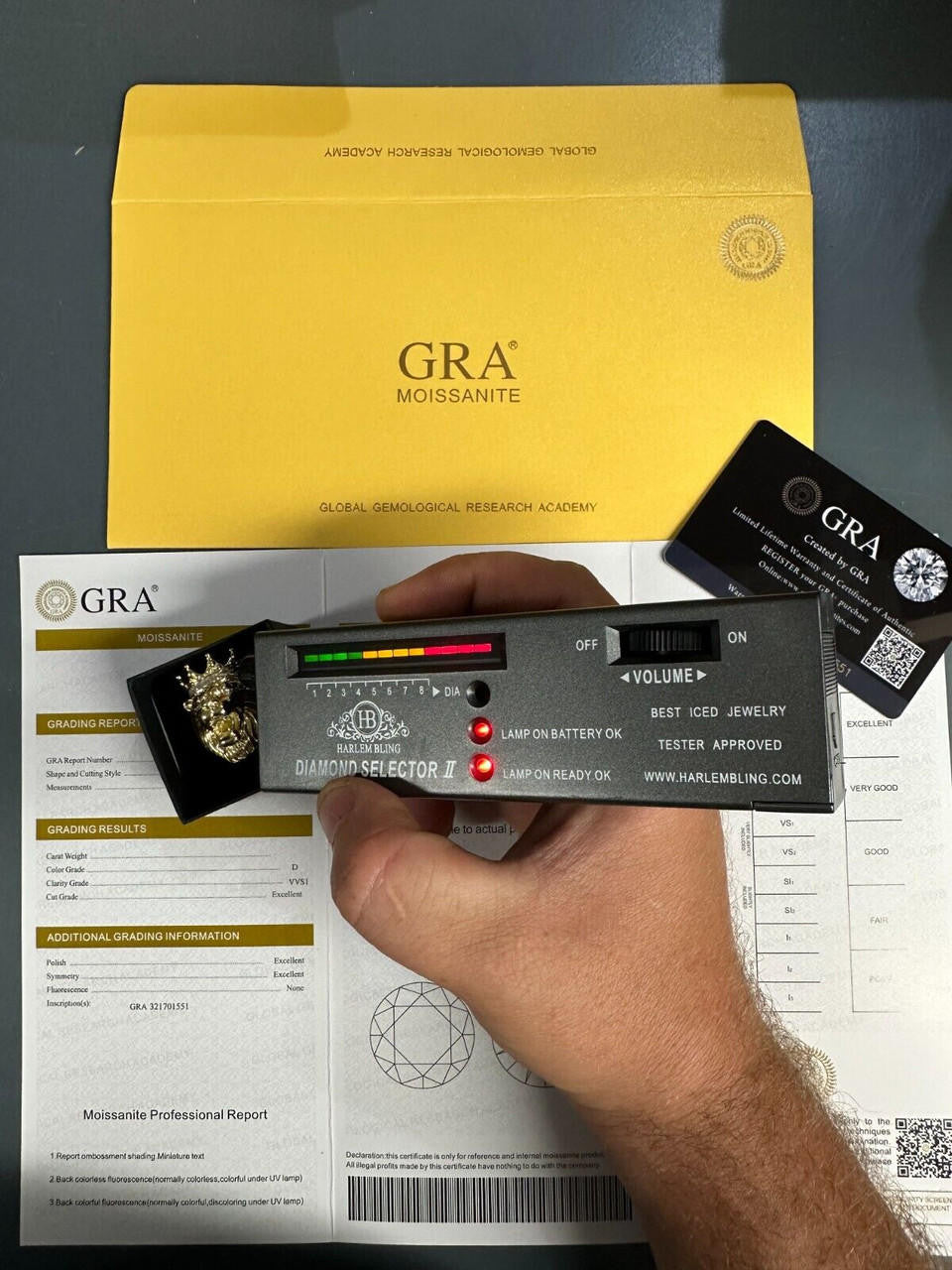 HarlemBling Lion W. Moissanite Baguette Crown 3D Mens Ring - 14k Gold Over Real 925 Silver