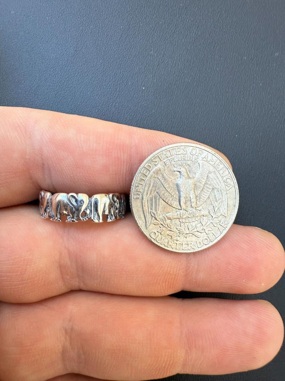 HarlemBling Lucky Elephant Band Ring - 925 Silver - Plain