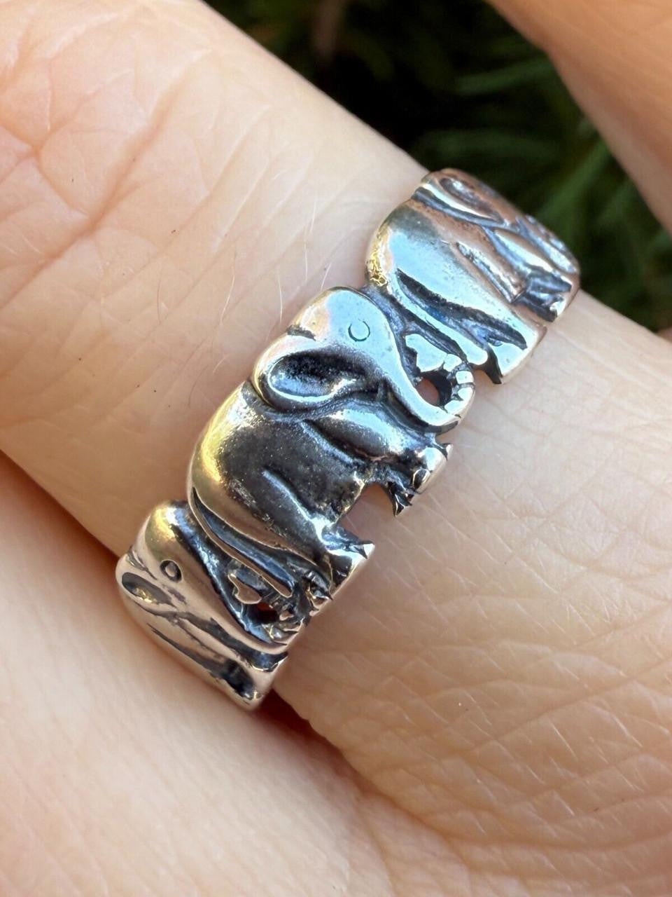 HarlemBling Lucky Elephant Band Ring - 925 Silver - Plain