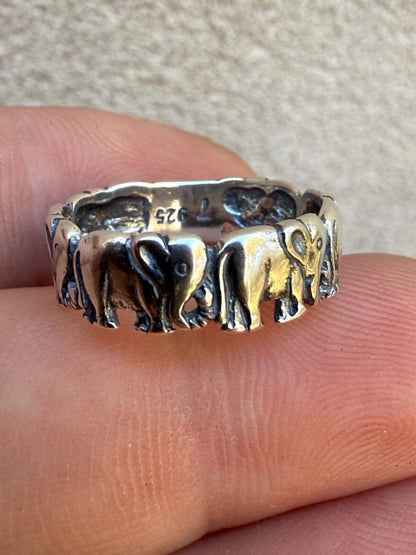 HarlemBling Lucky Elephant Band Ring - 925 Silver - Plain