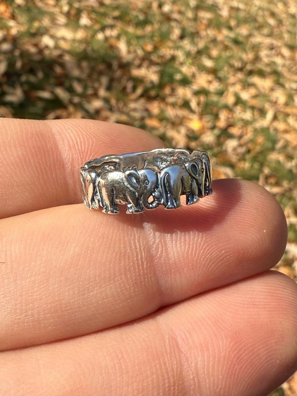 HarlemBling Lucky Elephant Band Ring - 925 Silver - Plain