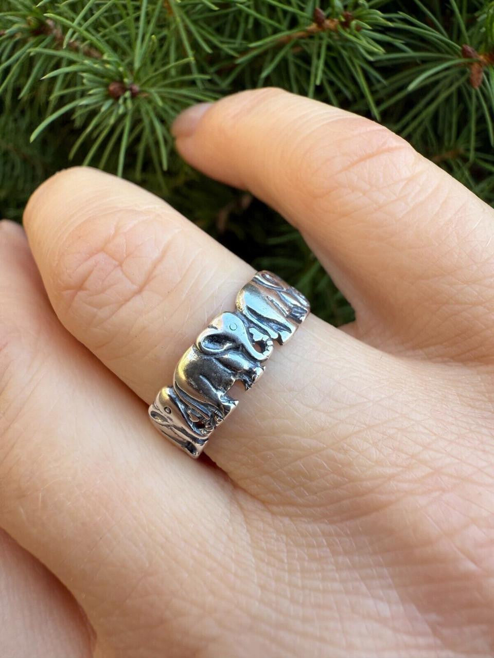 HarlemBling Lucky Elephant Band Ring - 925 Silver - Plain