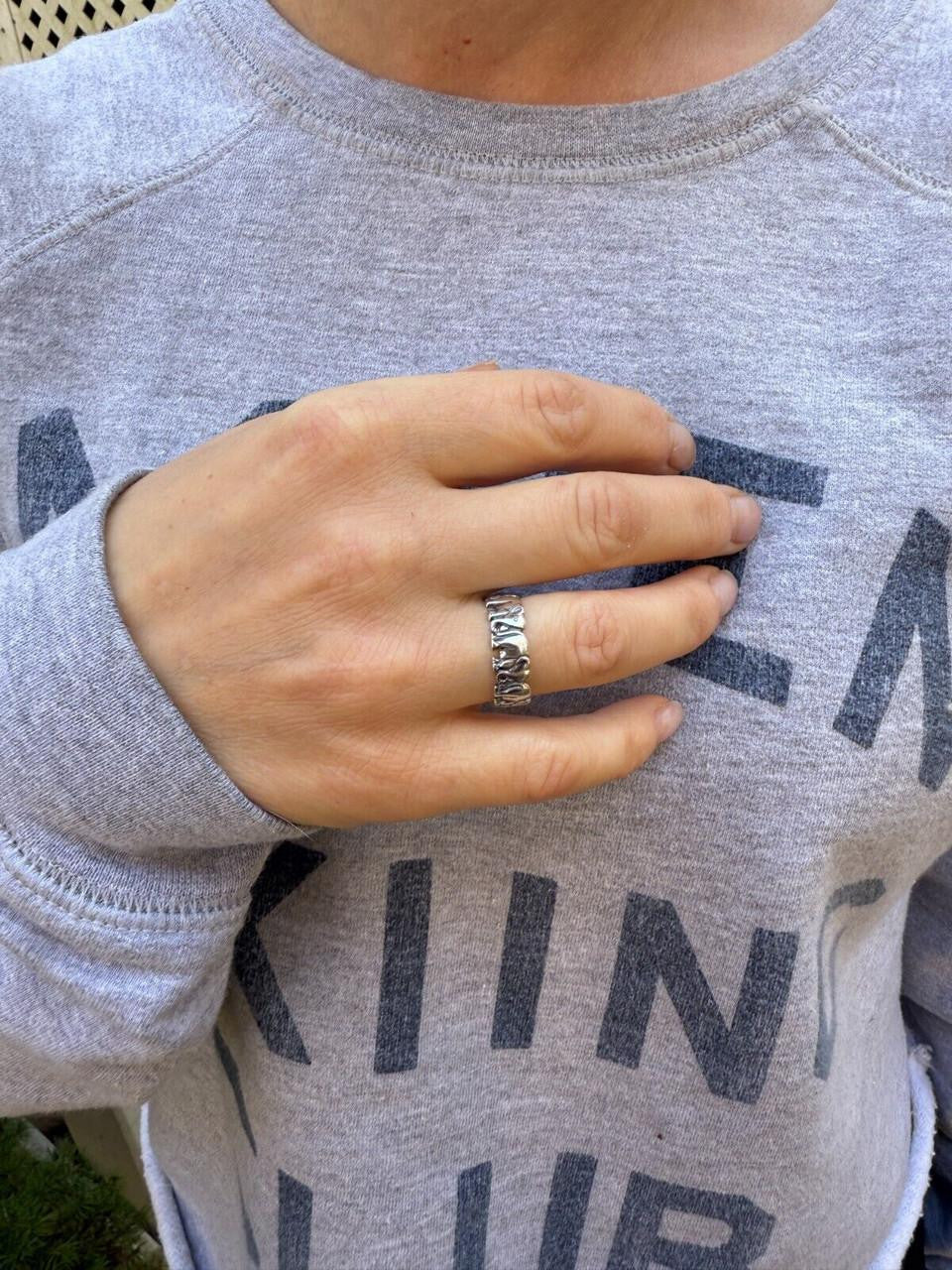 HarlemBling Lucky Elephant Band Ring - 925 Silver - Plain