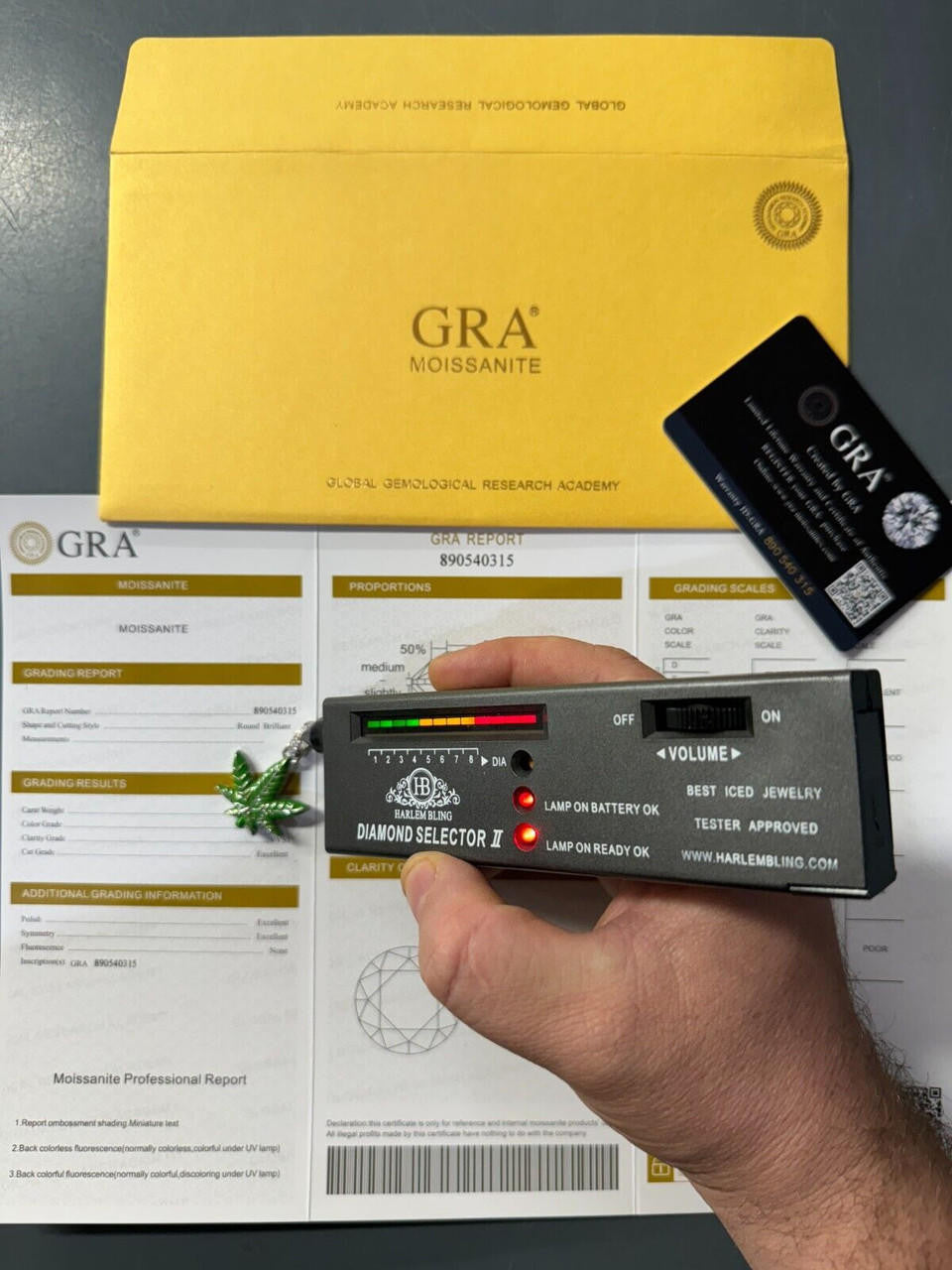 HarlemBling Marijuana Pendant Moissanite 925 Silver Marijuana Weed Leaf Pendant Necklace