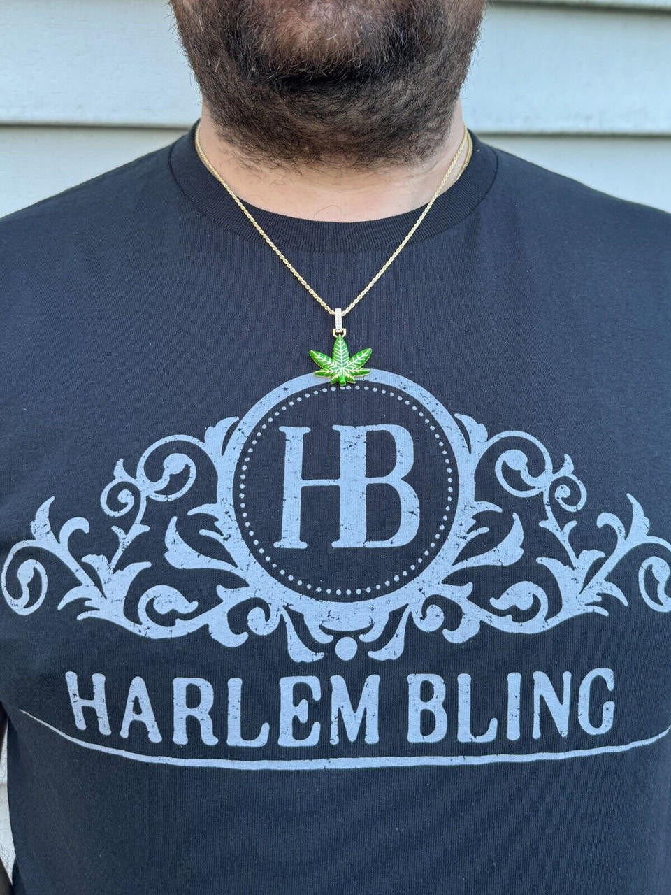 HarlemBling Marijuana Pendant Moissanite 925 Silver Marijuana Weed Leaf Pendant Necklace