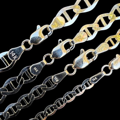 HarlemBling Mariner Chain Necklace - 14k Yellow Gold - 16"-24" - 3.2mm-6.3mm