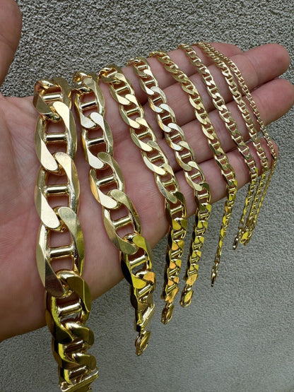 HarlemBling Mariner Link Bracelet - 14k Gold Vermeil 925 Sterling Silver - 6"-9" - 2.5mm-16mm