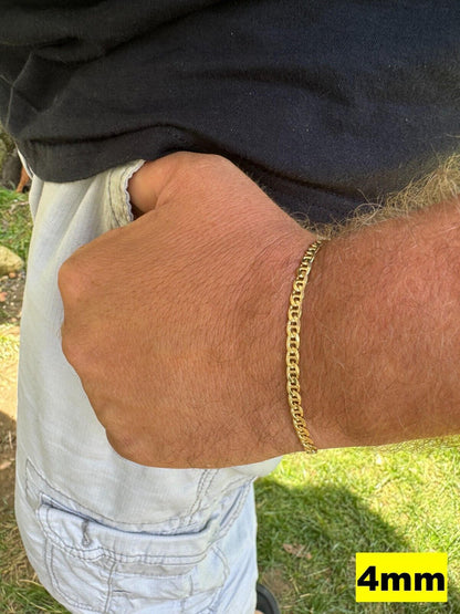 HarlemBling Mariner Link Bracelet - 14k Gold Vermeil 925 Sterling Silver - 6"-9" - 2.5mm-16mm