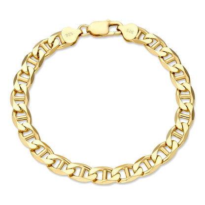 HarlemBling Mariner Link Bracelet - 14k Gold Vermeil 925 Sterling Silver - 6"-9" - 2.5mm-16mm