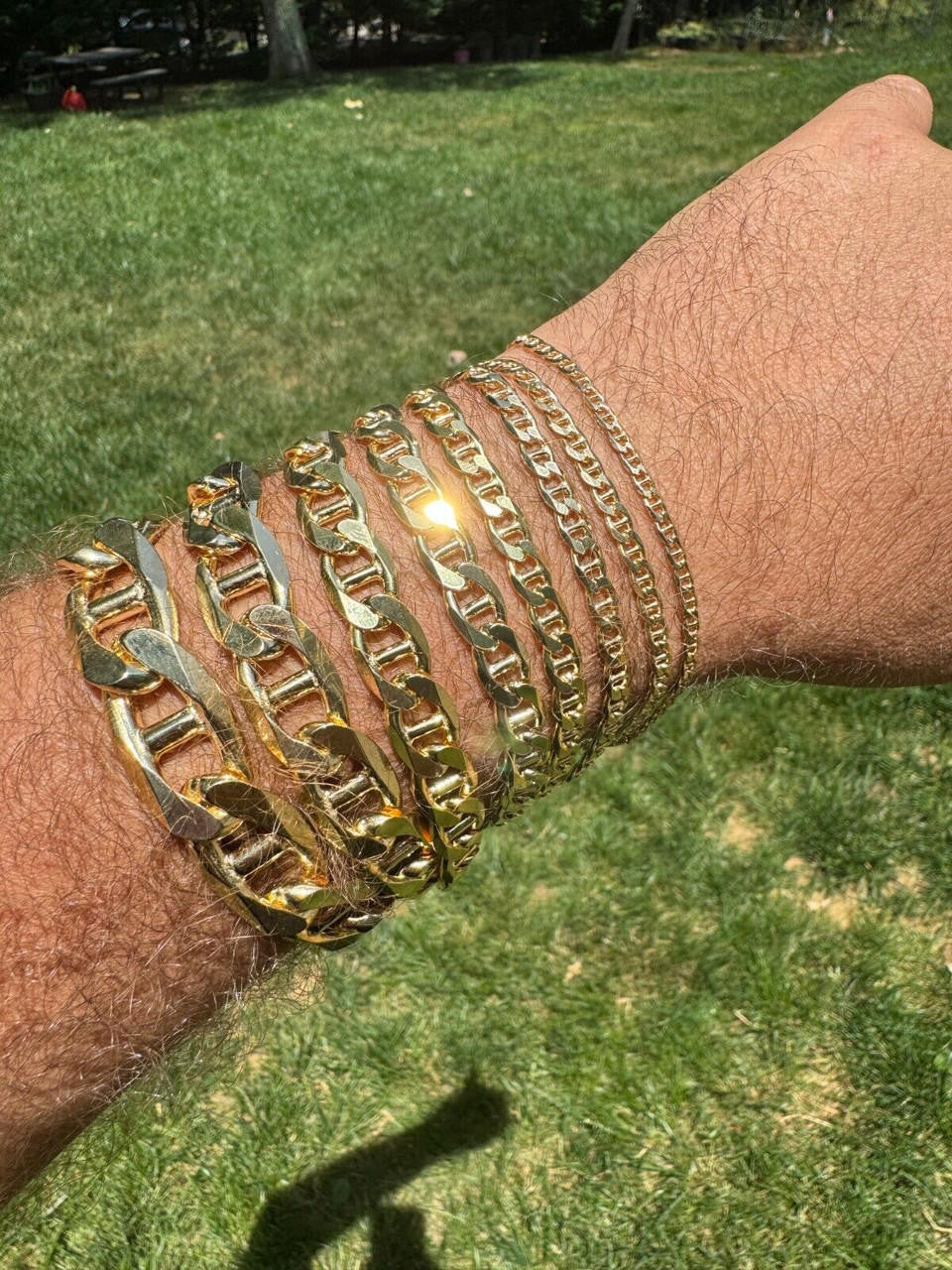 HarlemBling Mariner Link Bracelet - 14k Gold Vermeil 925 Sterling Silver - 6"-9" - 2.5mm-16mm