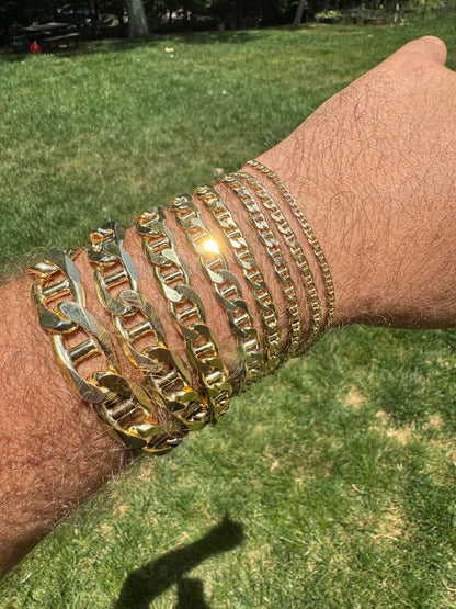 HarlemBling Mariner Link Bracelet - 14k Gold Vermeil 925 Sterling Silver - 6"-9" - 2.5mm-16mm