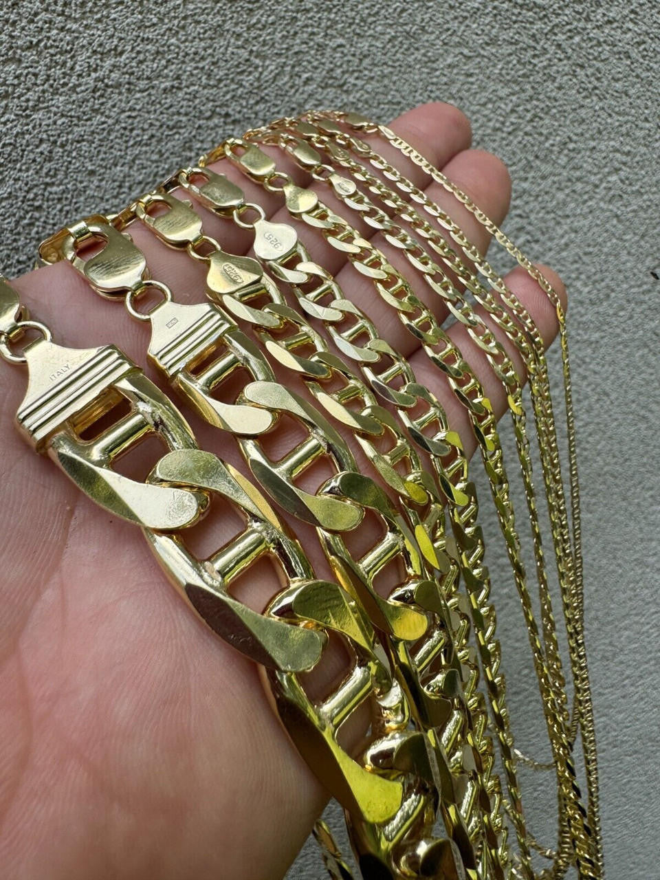 HarlemBling Mariner Link Bracelet - 14k Gold Vermeil 925 Sterling Silver - 6"-9" - 2.5mm-16mm