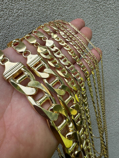 HarlemBling Mariner Link Bracelet - 14k Gold Vermeil 925 Sterling Silver - 6"-9" - 2.5mm-16mm