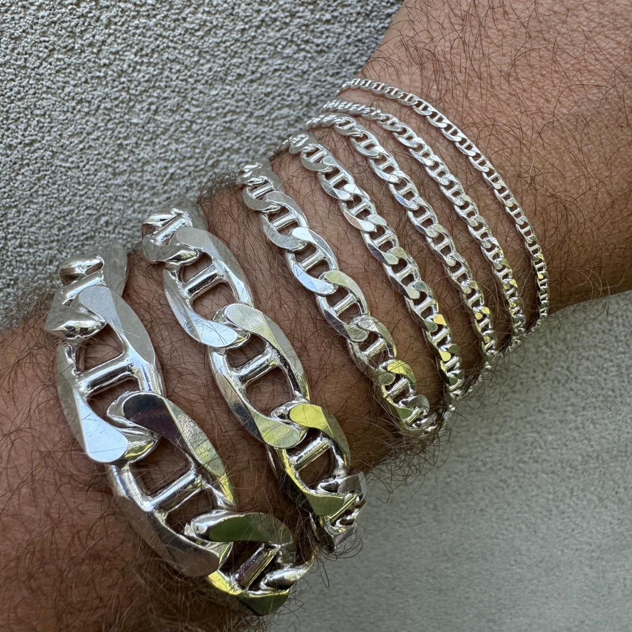 HarlemBling Mariner Link Chain Necklace Or Bracelet - 925 Sterling Silver - 6"-30" - 2.5mm-16mm