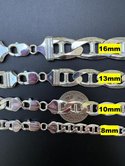 HarlemBling Mariner Link Chain Necklace Or Bracelet - 925 Sterling Silver - 6"-30" - 2.5mm-16mm